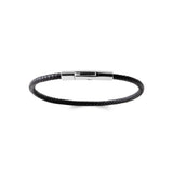 Bracelet homme cuir tressé noir