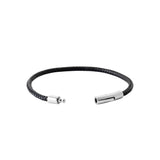 Bracelet homme cuir tressé noir, vue 2