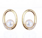 Boucles mini perle cerclée diams