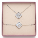 Coffret Fleur Nouvelle argent  - collier et bracelet