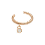 Bague d'oreille pendentif strass en plaqué or, vue 2