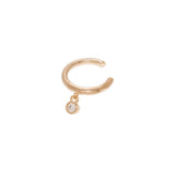 Bague d'oreille pendentif strass en plaqué or