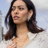 Collier multirangs maillons en doré, vue 3