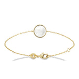Bracelet fin médaille nacre en plaqué or