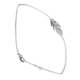Bracelet plume en argent rhodié
