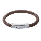 Bracelet homme cuir tressé chocolat