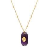 Collier améthyste et étoile en doré