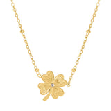 Collier simple trèfle en doré