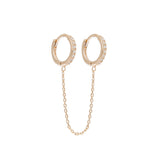 Double créole zircons et chaîne en plaqué or