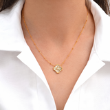 Coffret Fleur Nouvelle Or - collier et bracelet