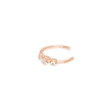 Bague d'oreille trois strass en plaqué or, vue 3