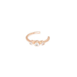 Bague d'oreille trois strass en plaqué or