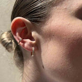Bague d'oreille strass en plaqué or, vue 5