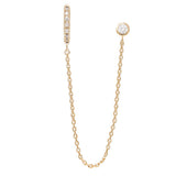 Mono boucle créole et puce zircon en plaqué or