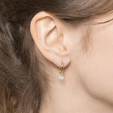 Bague d'oreille pendentif strass en plaqué or, vue 3