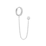 Mono boucle chaîne et zircons en argent, vue 2