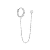 Mono boucle chaîne et zircons en argent