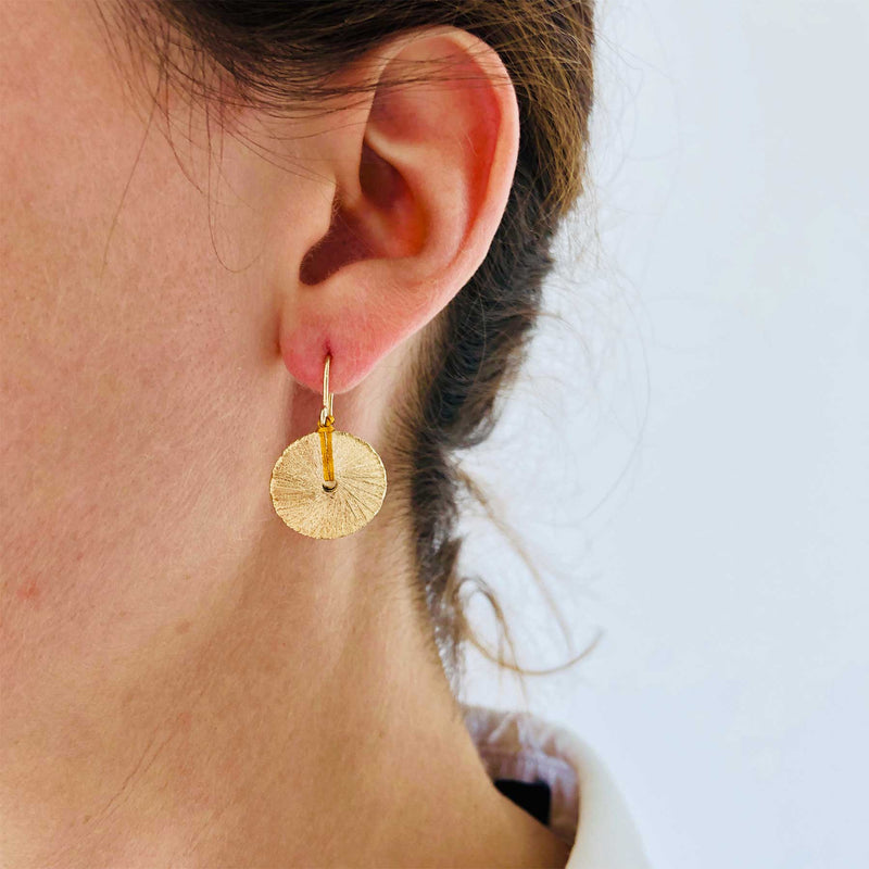 boucles d'oreilles fantaisie plaqué or 24 carats made in Paris 
